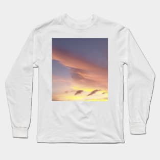 Pink pastel cloud sky painting Long Sleeve T-Shirt